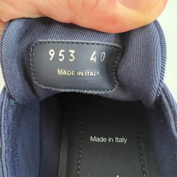 Prada navy canvas gabardine lace shoes size 40 - Picture 7 of 9